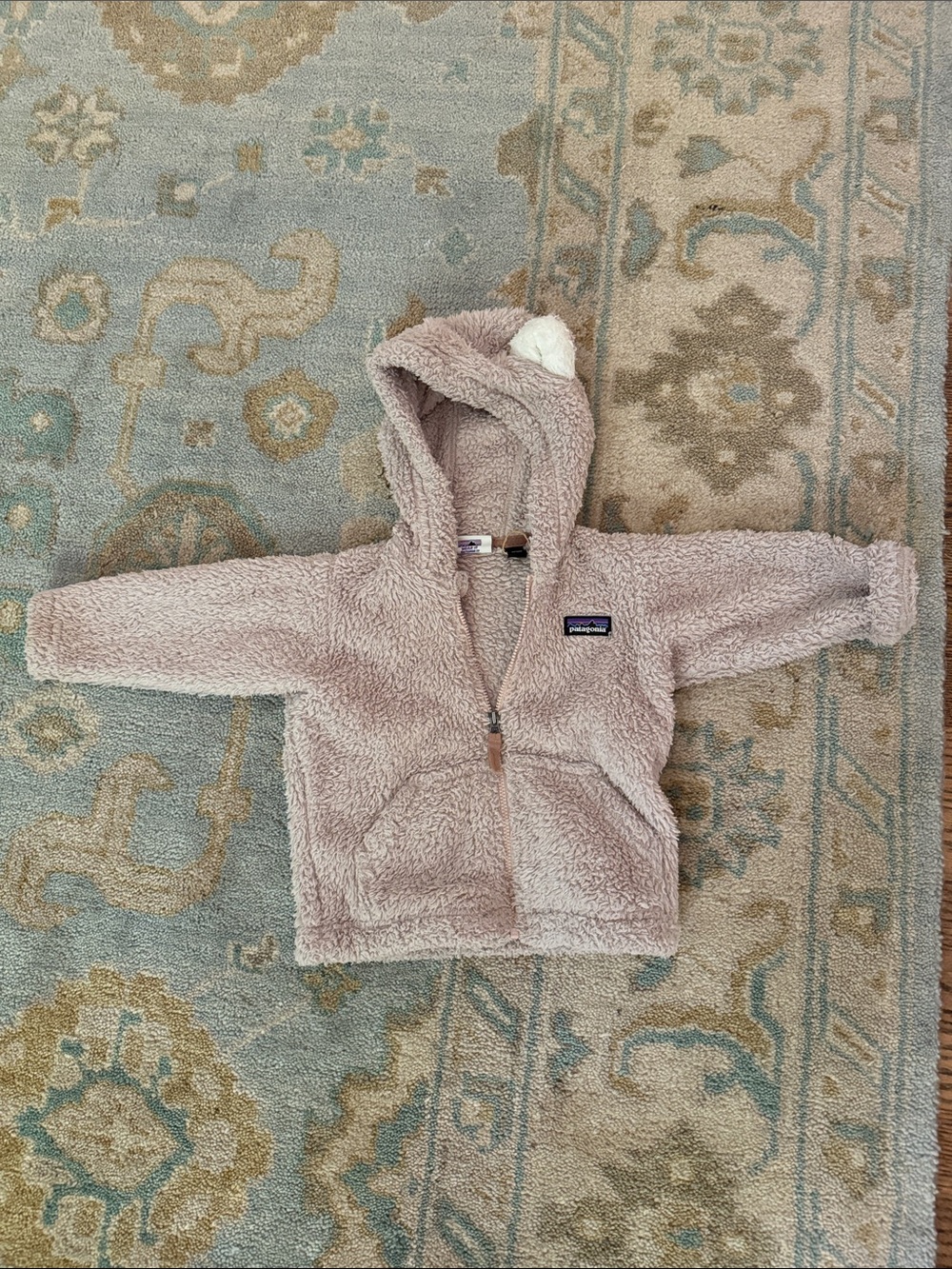 Patagonia Baby Plush Hooded Jacket in Taupe